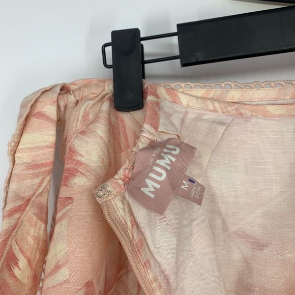 Show Me Your Mumu Iva Wrap Skirt Linen Blend Leaf Print Tie Waist - Picture 10 of 12